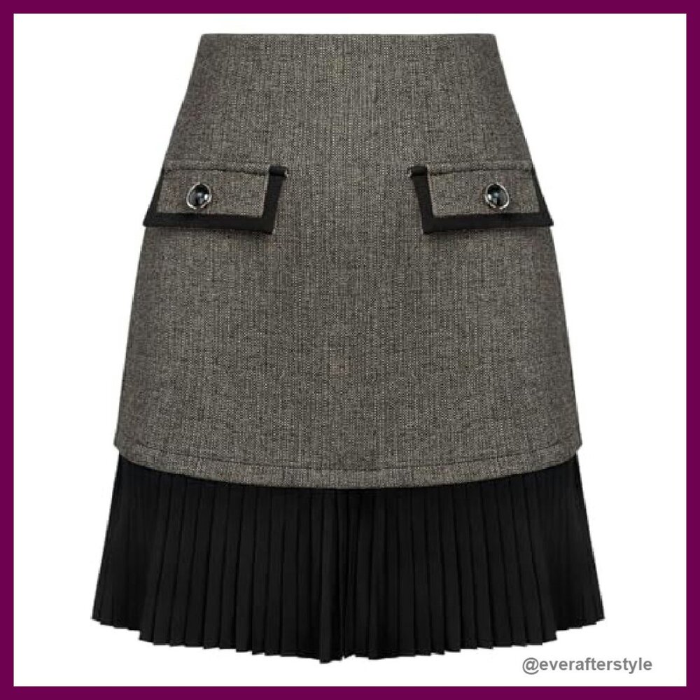 Pleated A-Line Mini Skirt High Waist Casual Chic Y2K Retro Elegant Party Wear - Picture 2 of 8